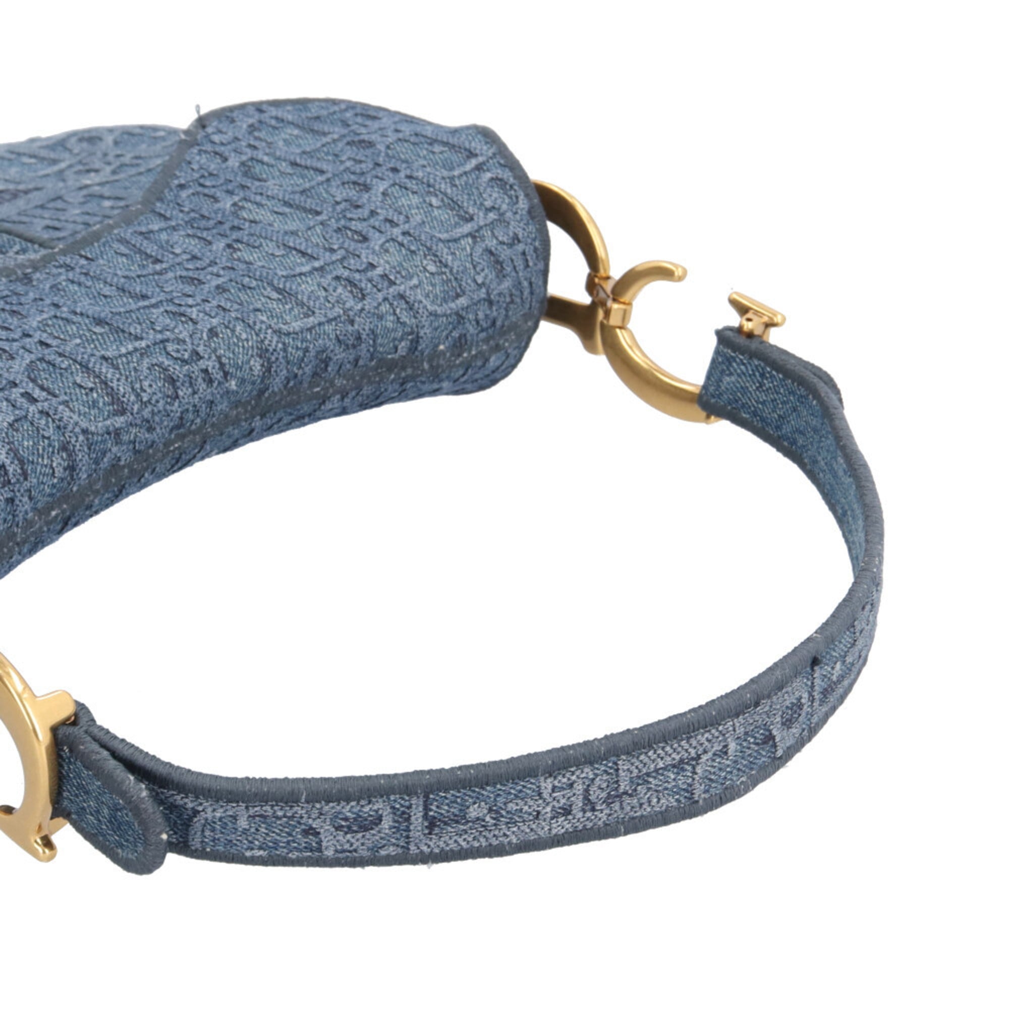 Christian Dior Blue Denim Saddle Bag Shoulder Bag (Pre-Owned)
