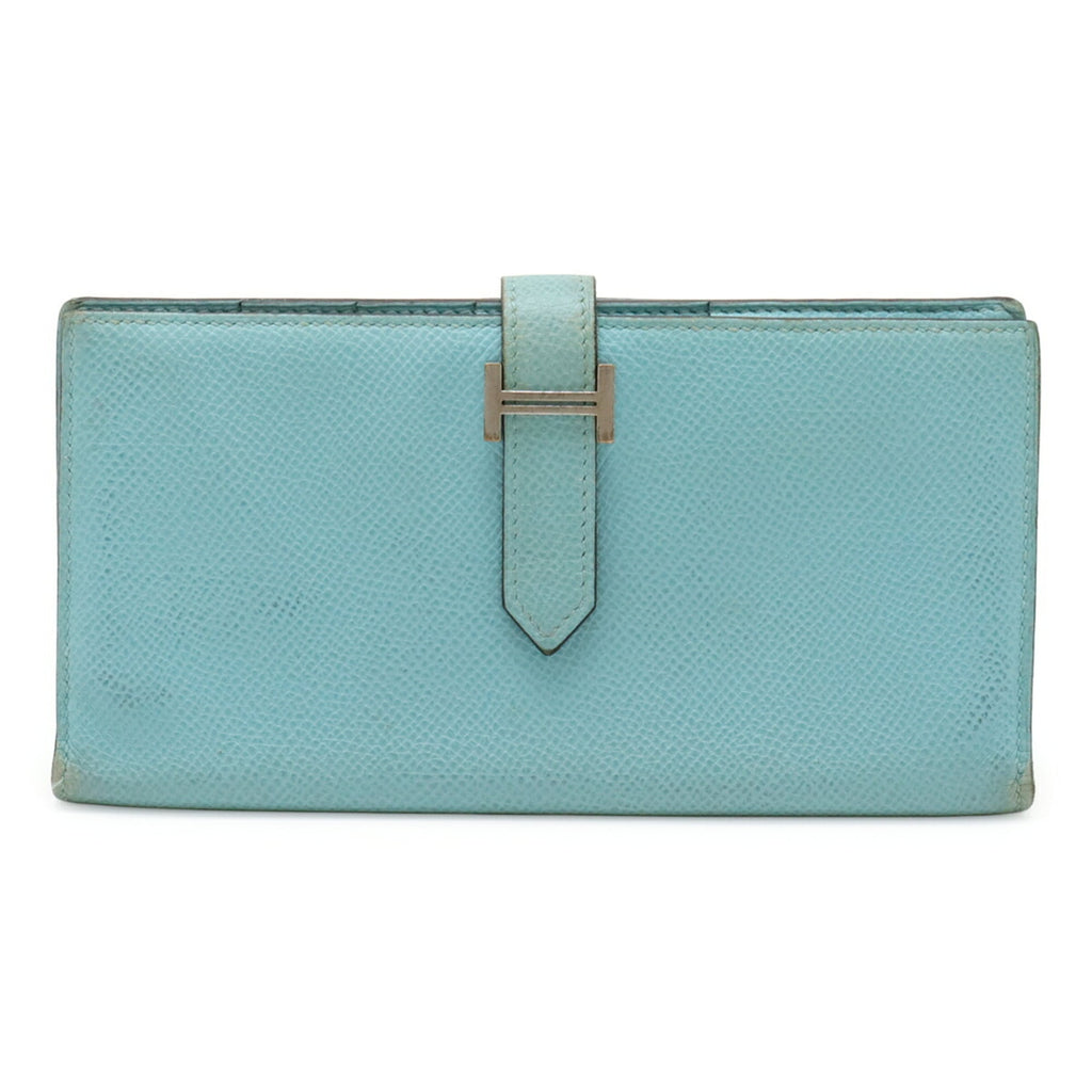 Hermes Blue Atoll Epsom Leather Long Wallet (Bi-Fold) (Pre-Owned)