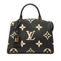 Louis Vuitton Beige Black Leather Handbag (Pre-Owned)