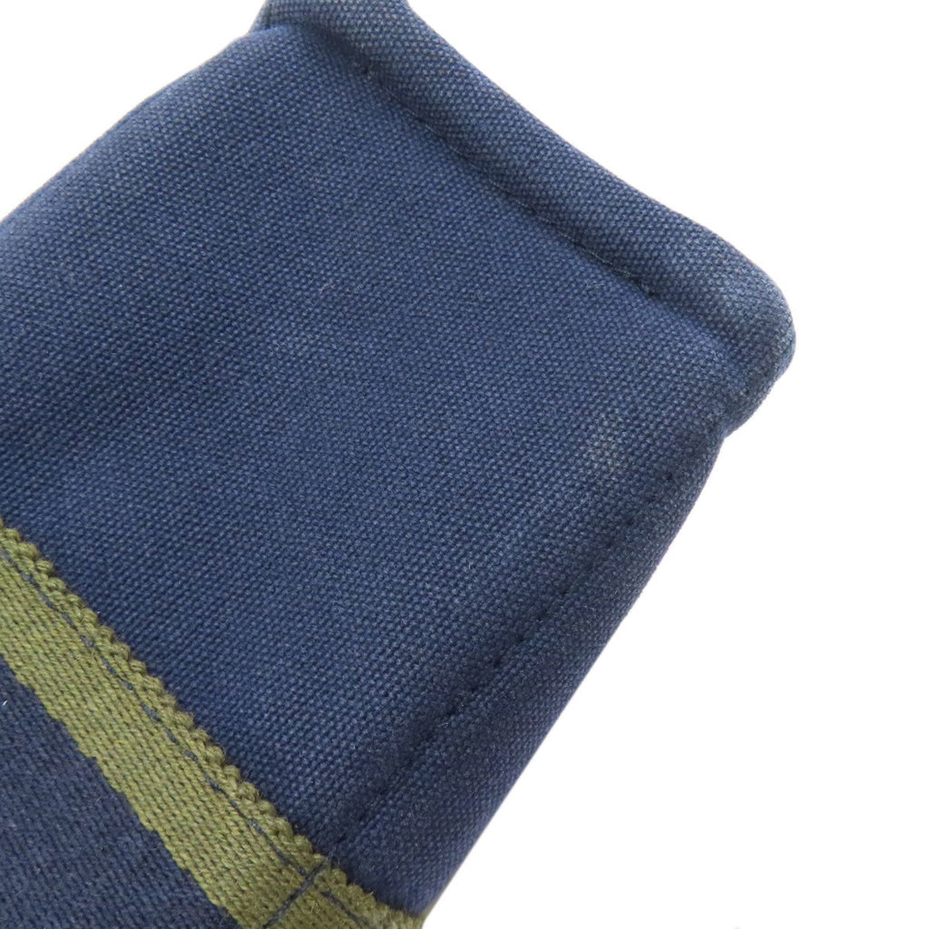 Hermes Green Navy Canvas Handbag (Pre-Owned)