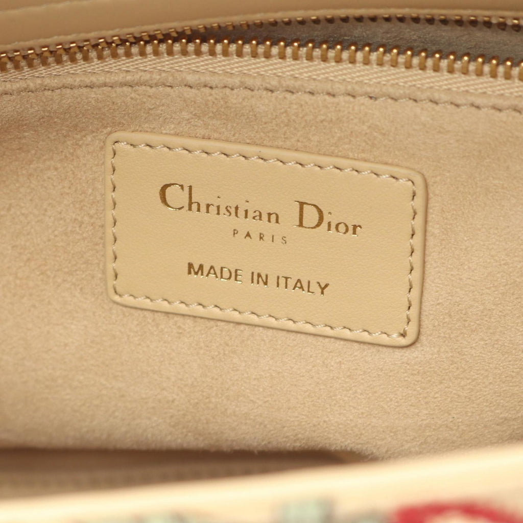 Christian Dior Beige Multi-Color Canvas Leather Handbag (Pre-Owned)