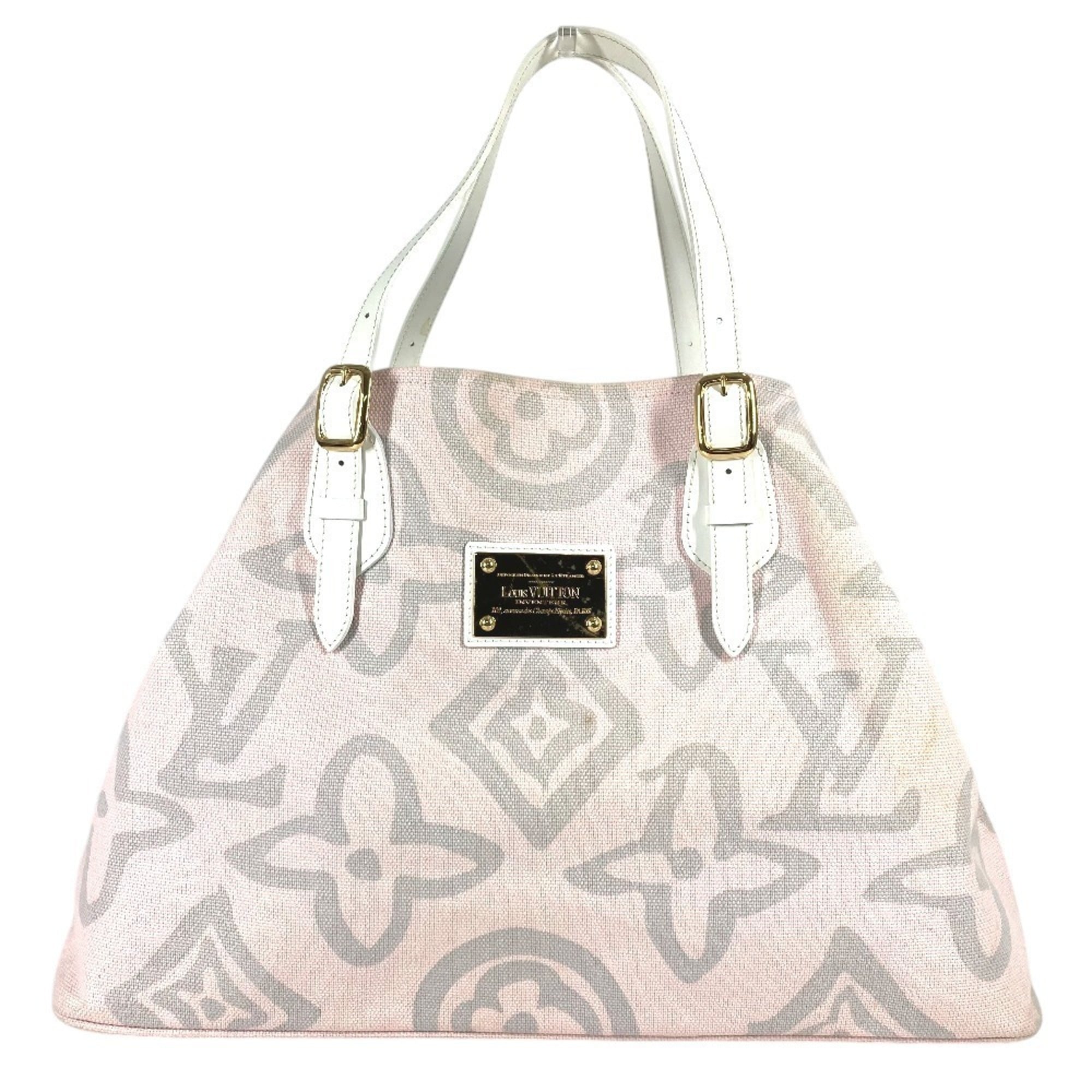 Louis Vuitton Pink Canvas Leather Boston Bag Shoulder Bag Tote Bag (Pre-Owned)