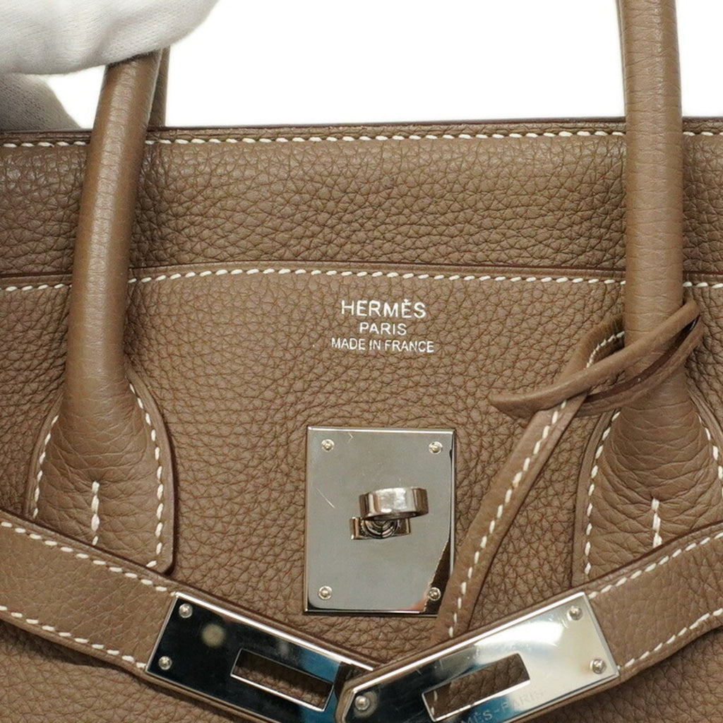 Hermes Etoupe Gray Togo Leather Handbag (Pre-Owned)