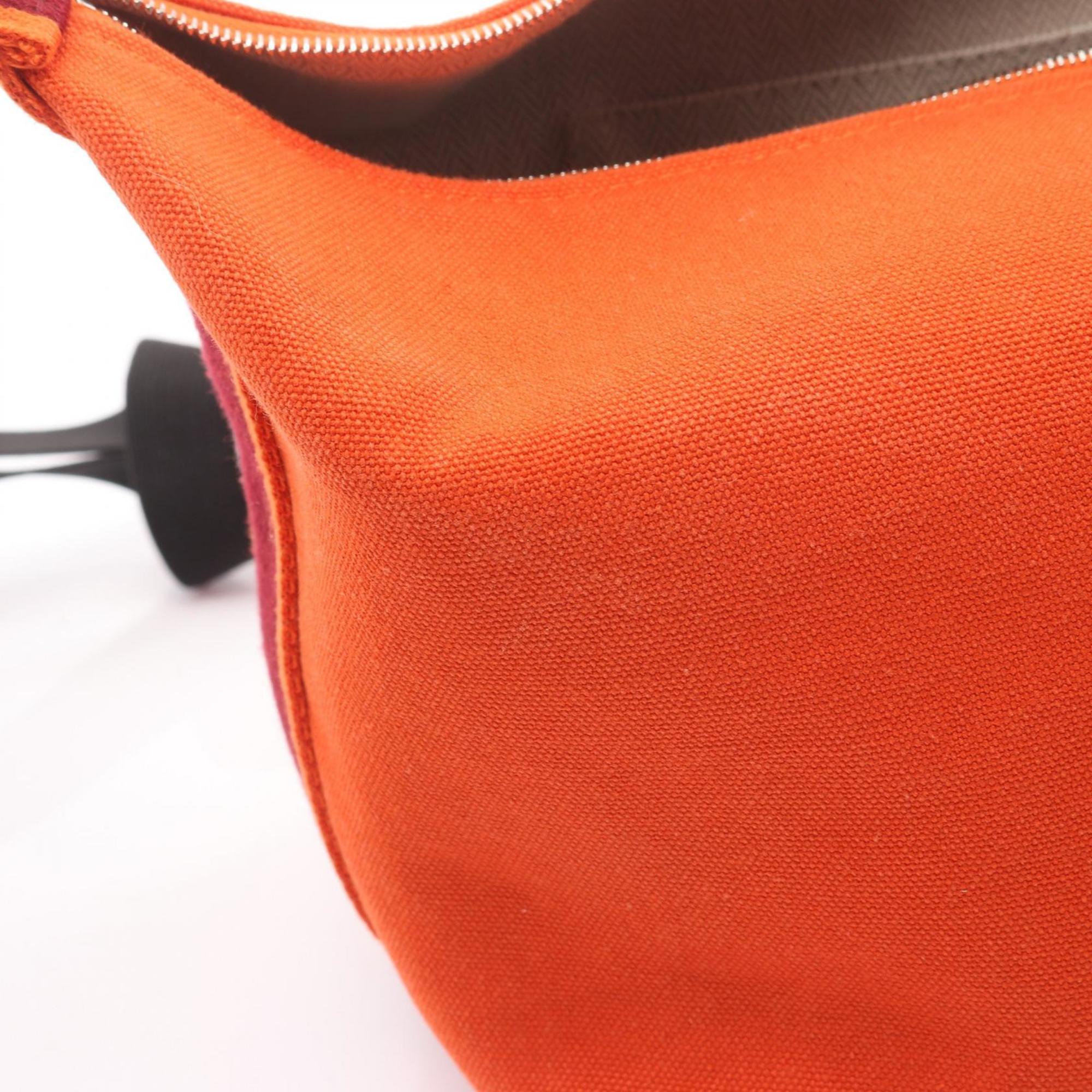 Hermes Feu Orange Canvas Handbag (Pre-Owned)