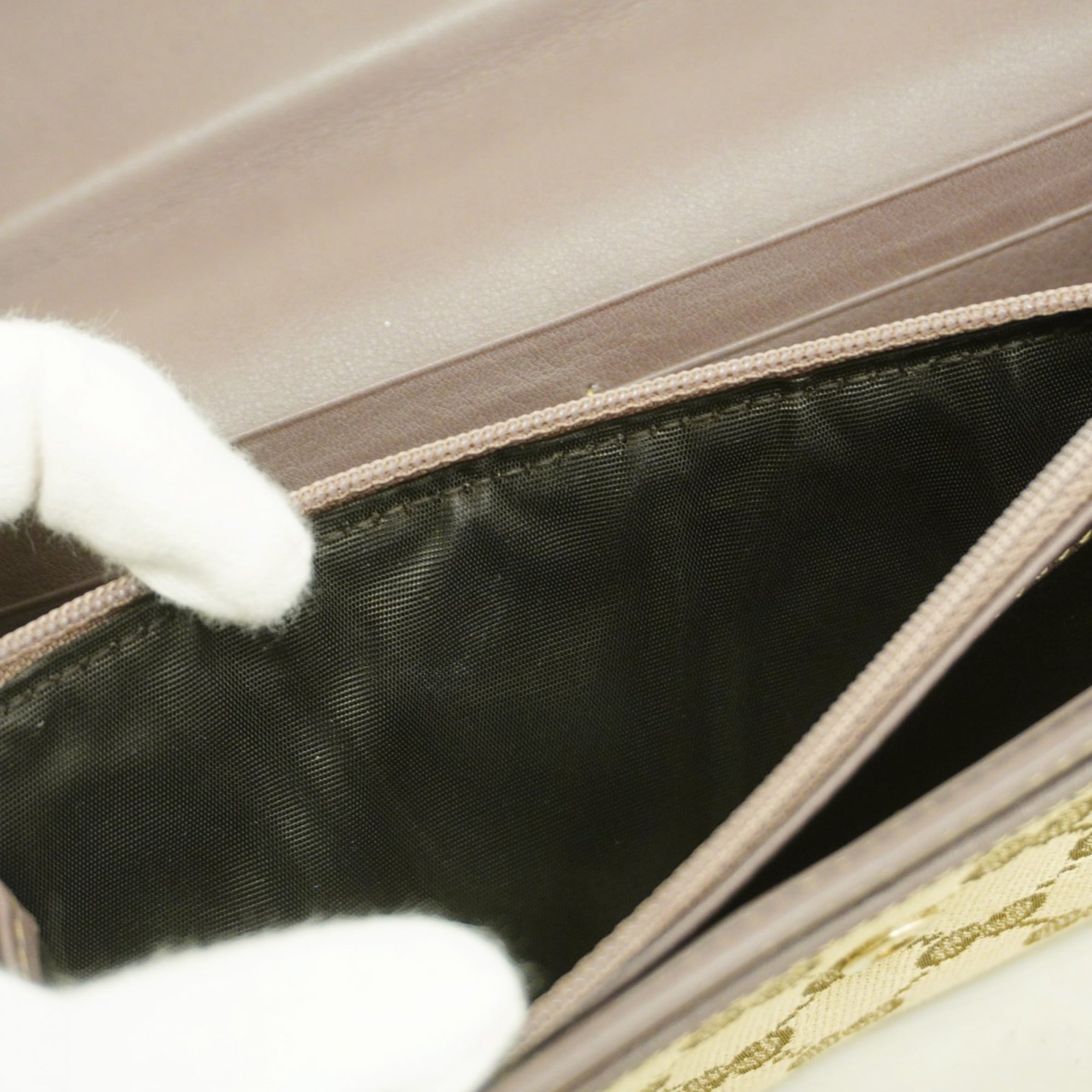 Gucci Brown Canvas Long Wallet (Bi-Fold) (Pre-Owned)