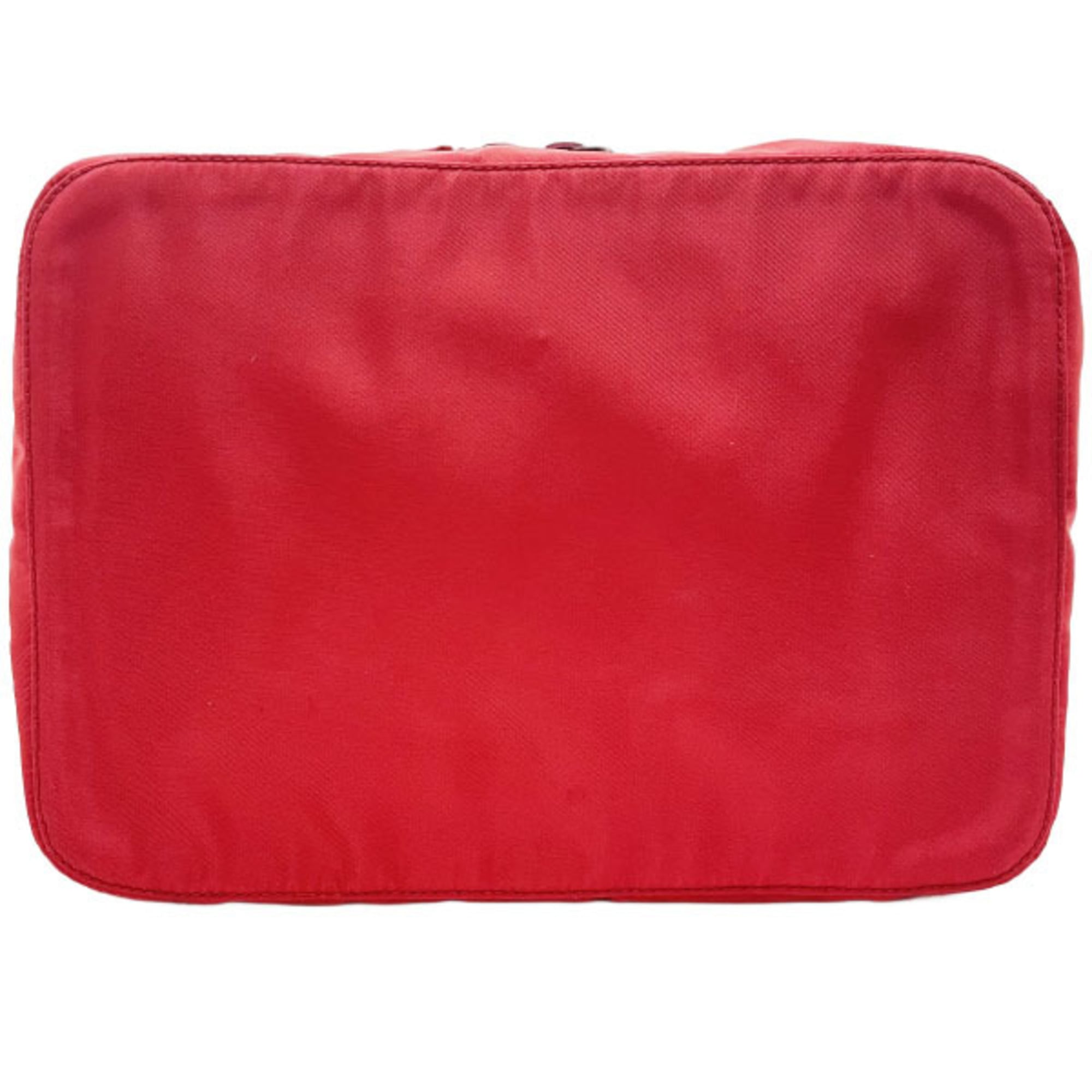 Prada Red Color Nylon Wash Bag (Pre-Owned)
