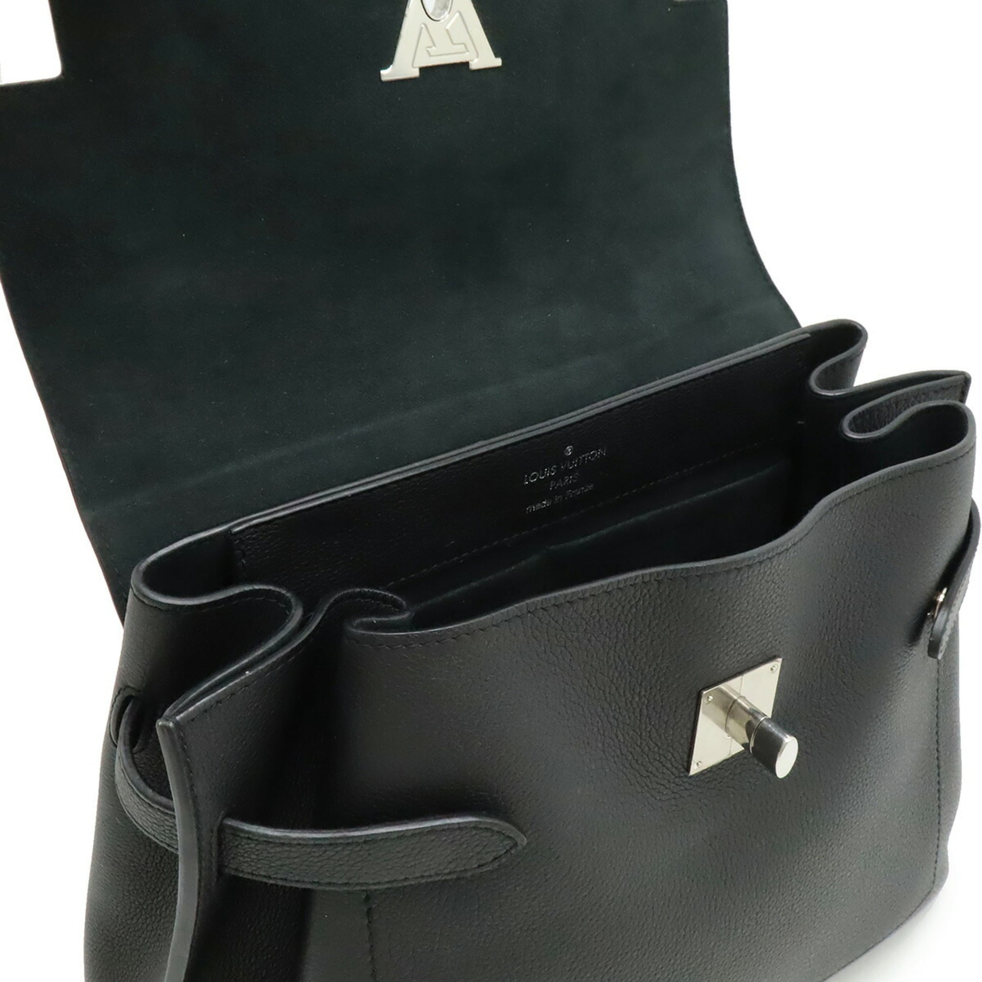 Louis Vuitton Black Noir Leather Handbag Shoulder Bag (Pre-Owned)