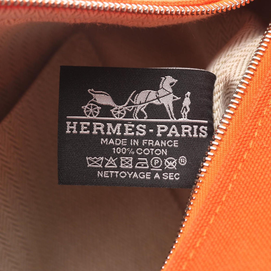 Hermes Feu Orange Canvas Handbag (Pre-Owned)