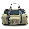 Chanel Sport Gray Ivory Navy Nylon Canvas Fanny Pack Handbag (Pre-Owned)