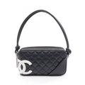 Chanel Black White Leather Handbag (Pre-Owned)