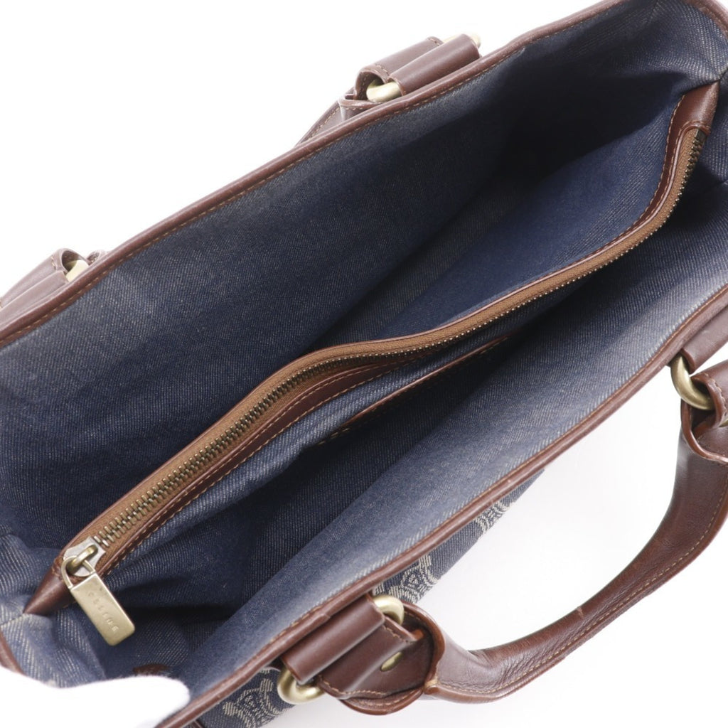 Celine Macadam Blue Brown Denim Handbag (Pre-Owned)