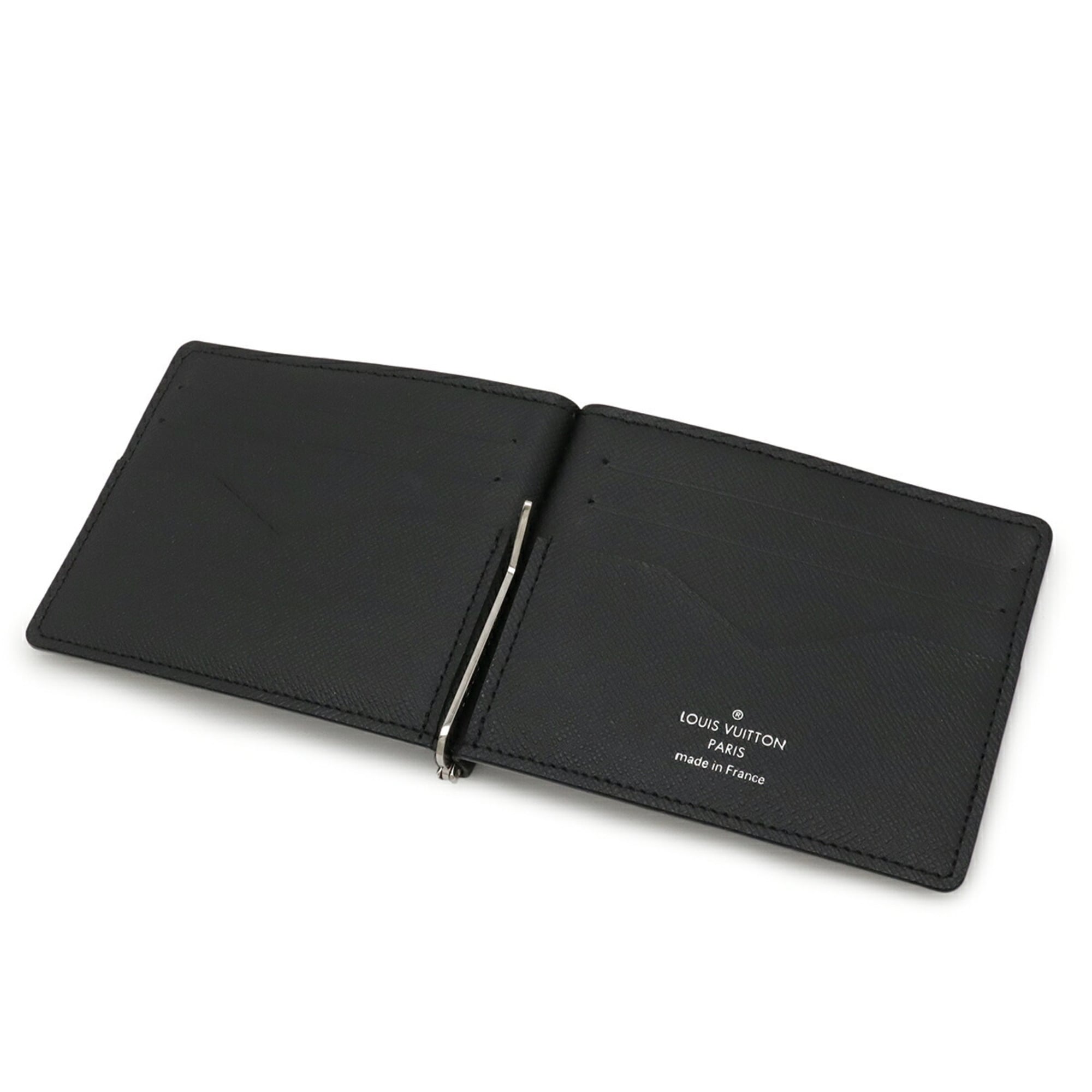 Louis Vuitton Taiga Black Noir Taiga Leather Money Clip (Pre-Owned)