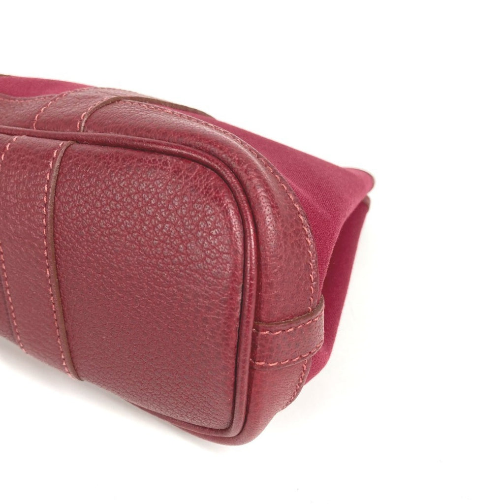 Hermes Garden Red Color Toile Officier Leather Clutch Bag Pouch (Pre-Owned)