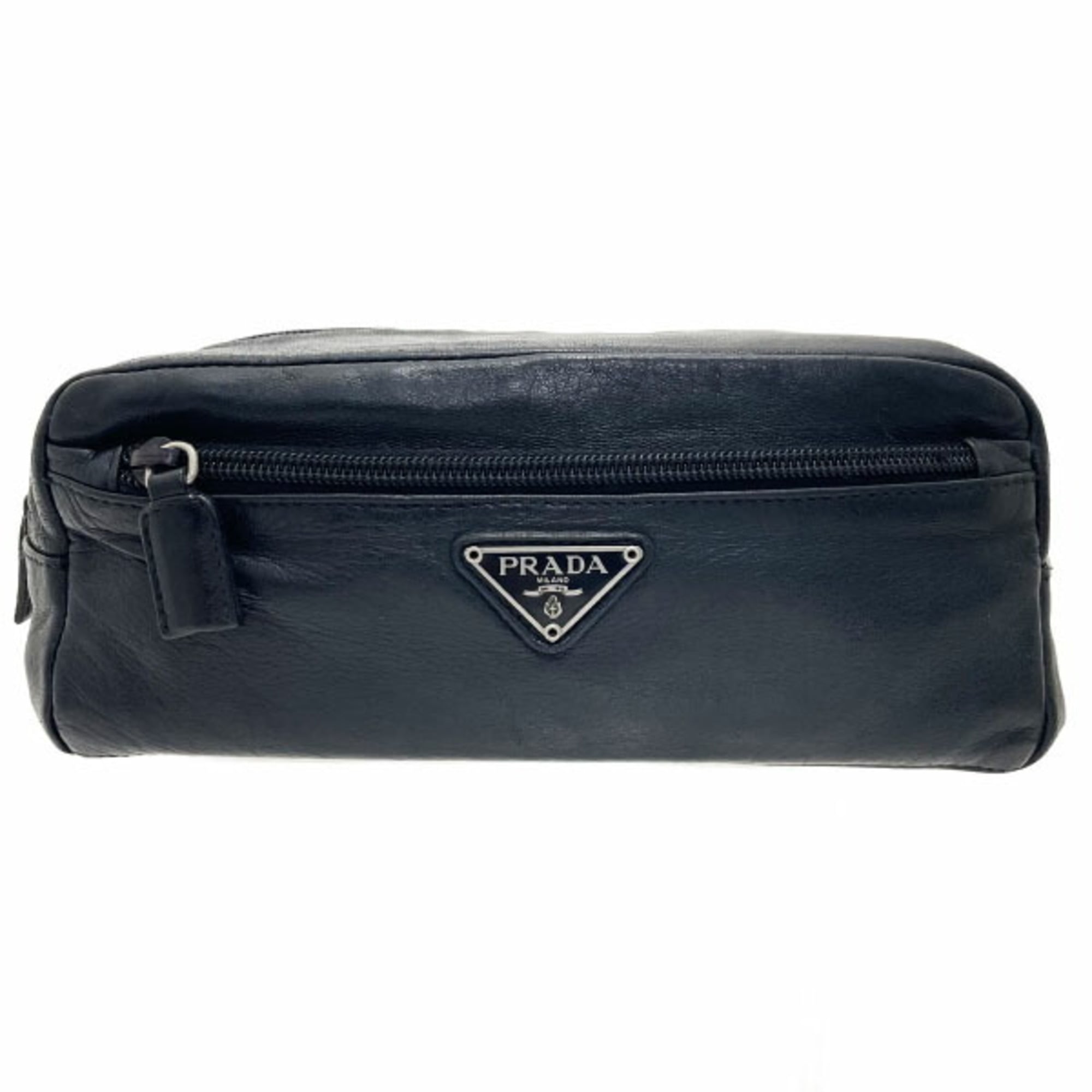 Prada Black Nero Leather Pouch (Pre-Owned)