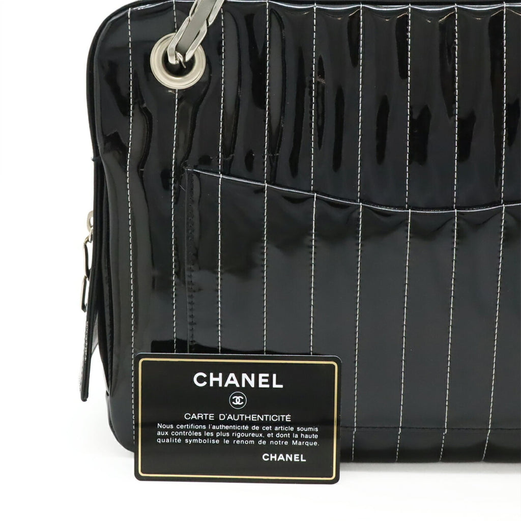 Chanel Black Leather Shoulder Bag Tote Bag (Pre-Owned)