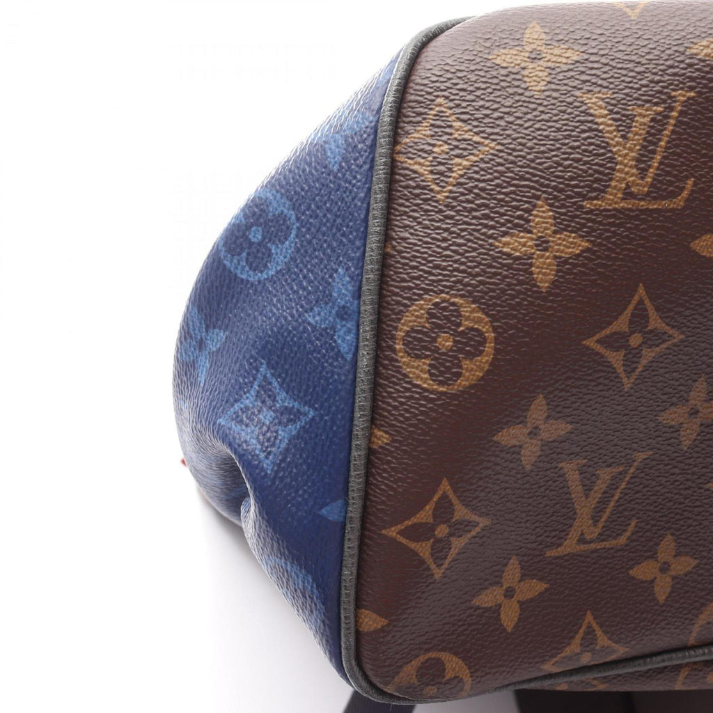 Louis Vuitton Black Blue Brown Monogram Pvc Coated Canvas Leather Backpack (Pre-Owned)