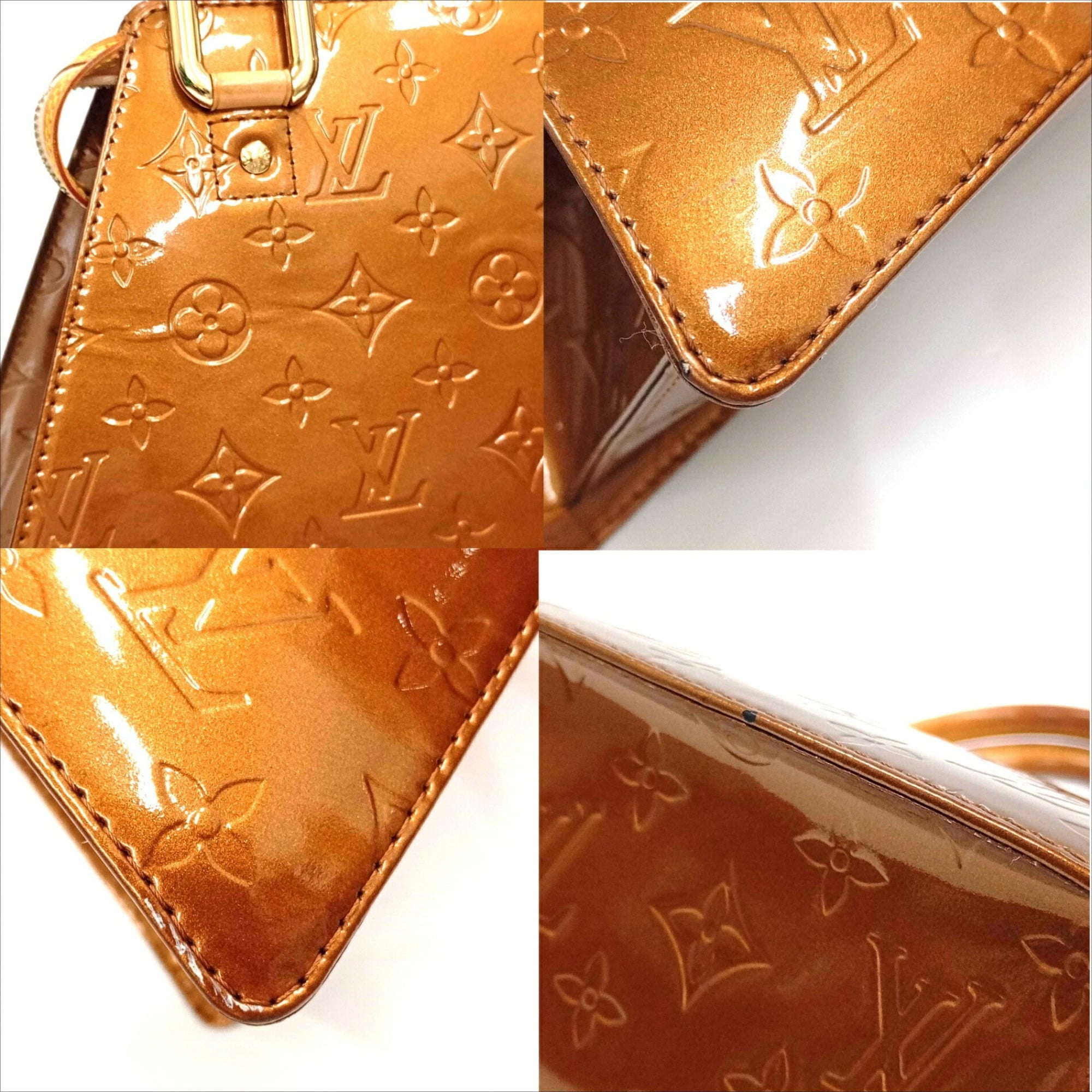 Louis Vuitton Bronze Vernis Handbag (Pre-Owned)