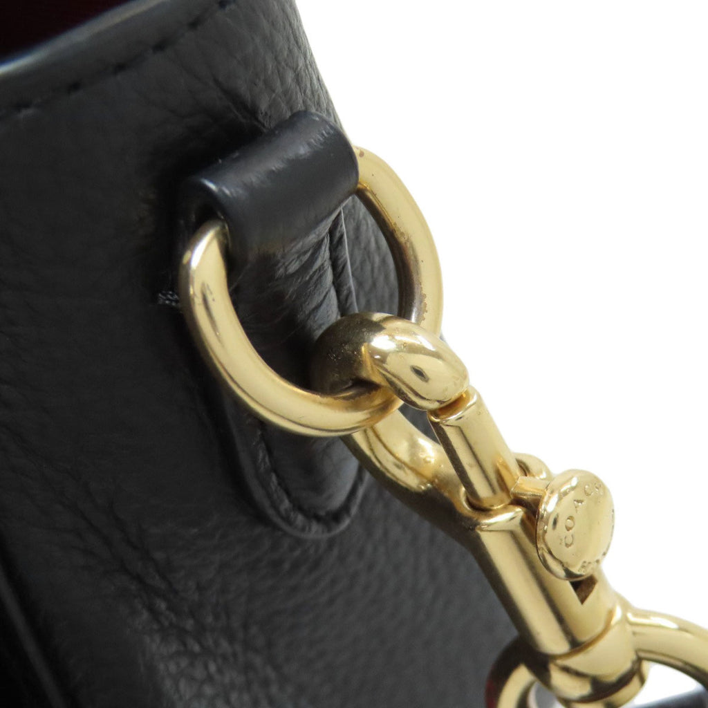 Coach Black Leather Saddle Bag Shoulder Bag (Pre-Owned)