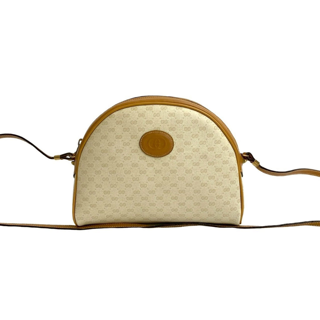 Gucci Brown Ivory Leather Pvc Pochette Shoulder Bag (Pre-Owned)