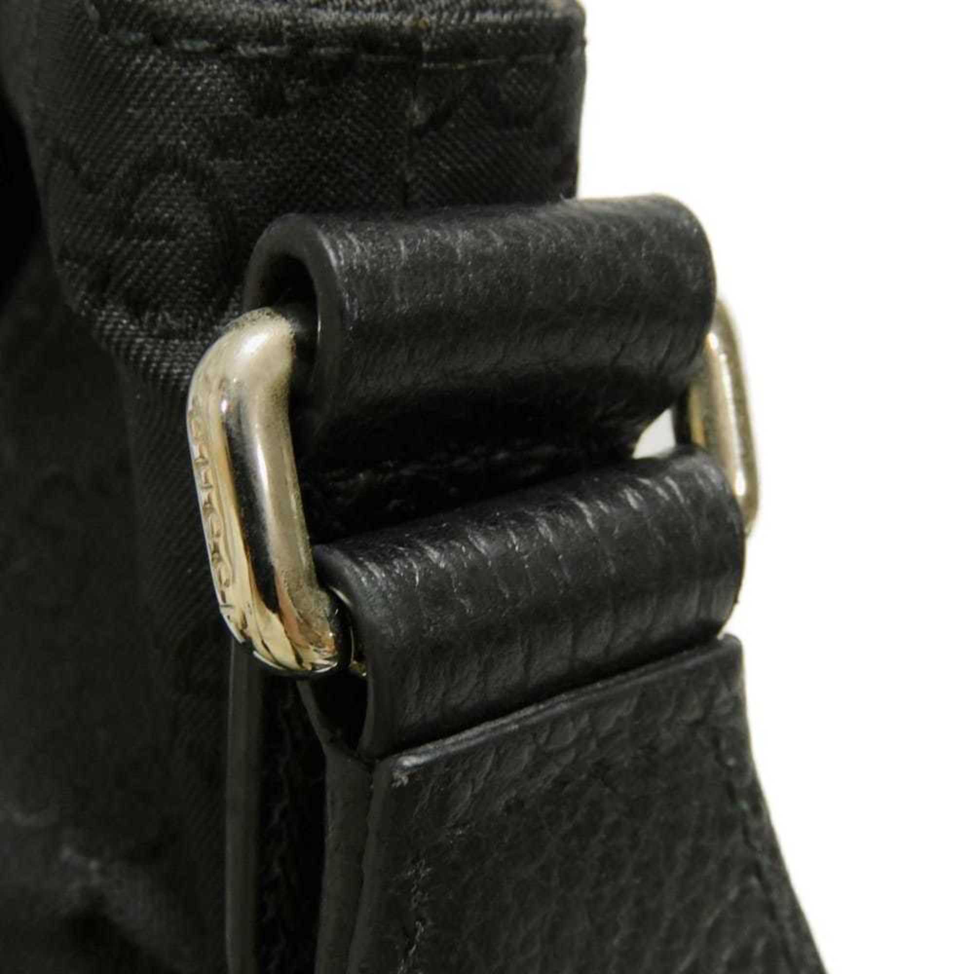 Gucci Black Nylon Gg Canvas Leather Messenger Bag Shoulder Bag (Pre-Owned)