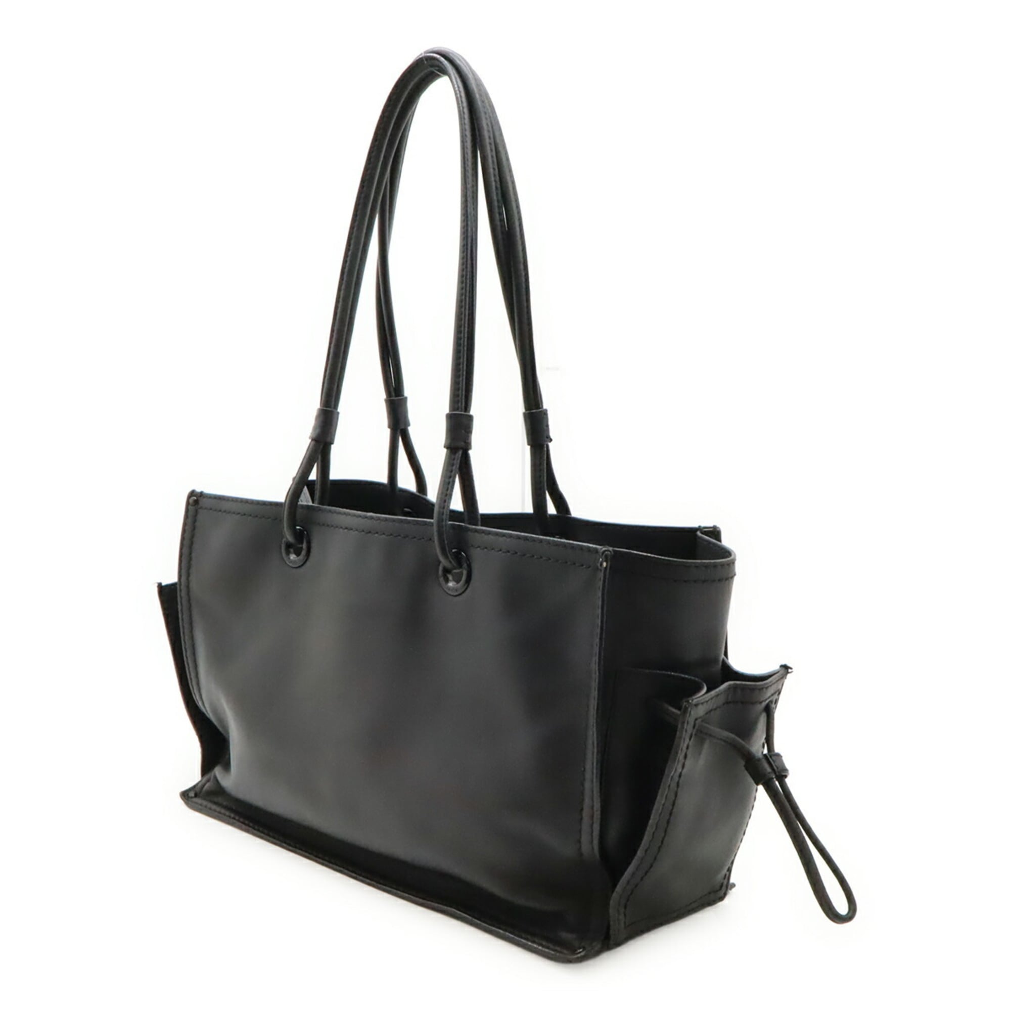 Loewe Black Leather Shoulder Bag Tote Bag (Pre-Owned)