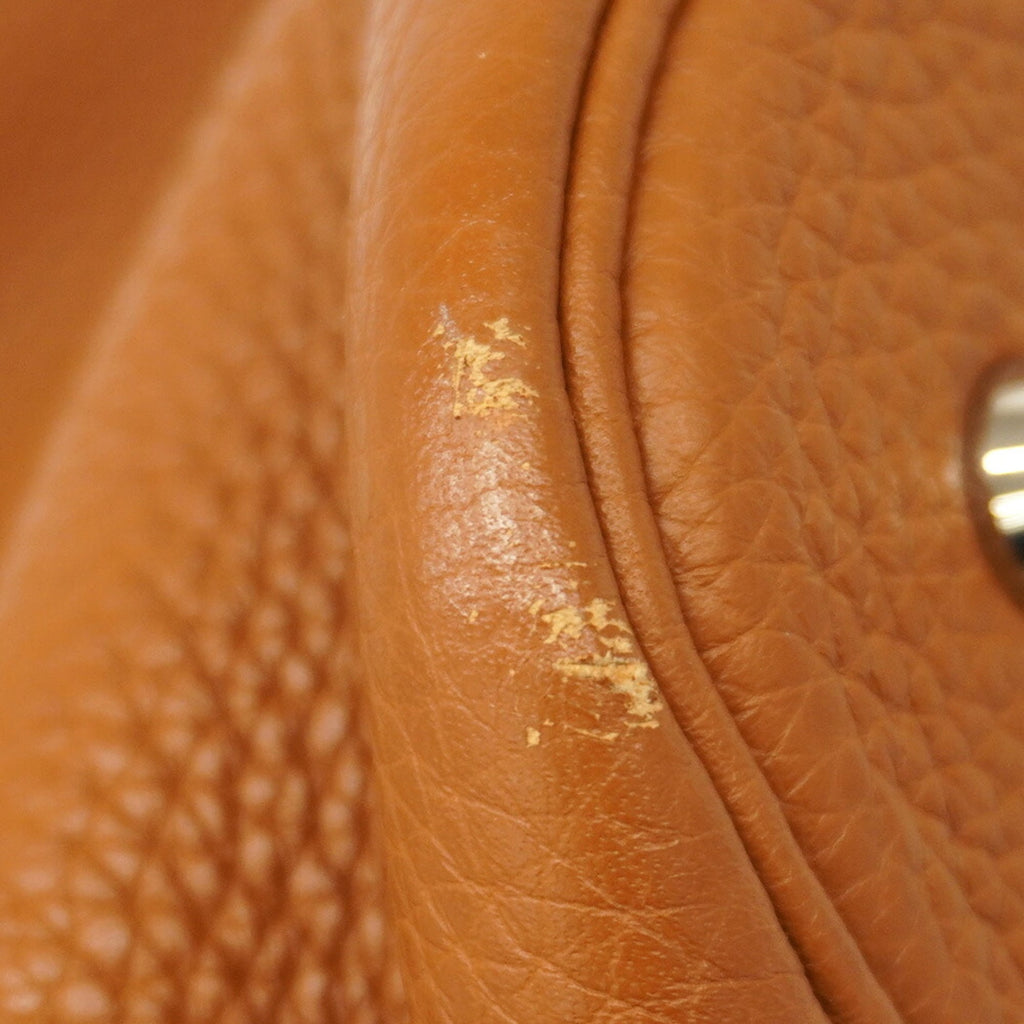 Hermes Gold Taurillon Clemence Leather Handbag (Pre-Owned)