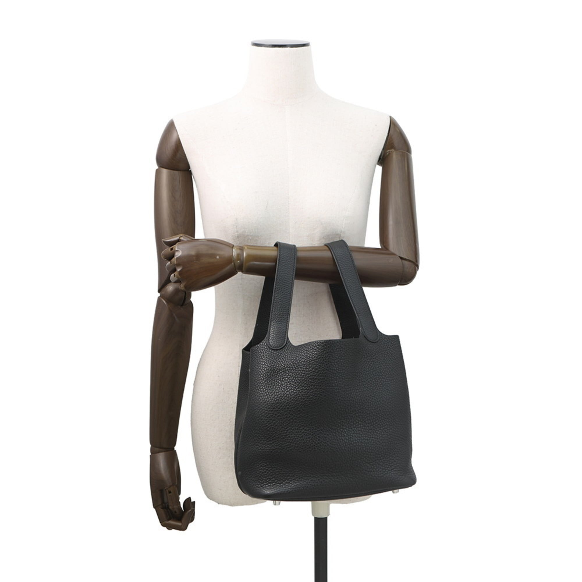 Hermes Picotin Black Taurillon Clemence Leather Handbag (Pre-Owned)