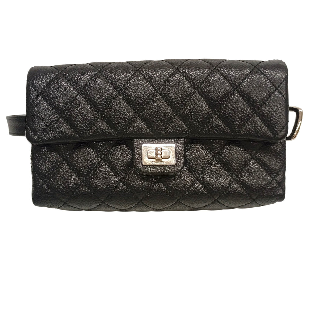 Chanel Black Grained Calfskin Fanny Pack (Pre-Owned)