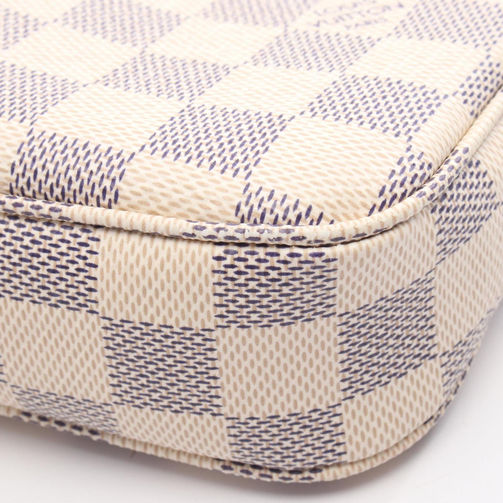 Louis Vuitton Damier Azur White Coated Canvas Leather Handbag (Pre-Owned)