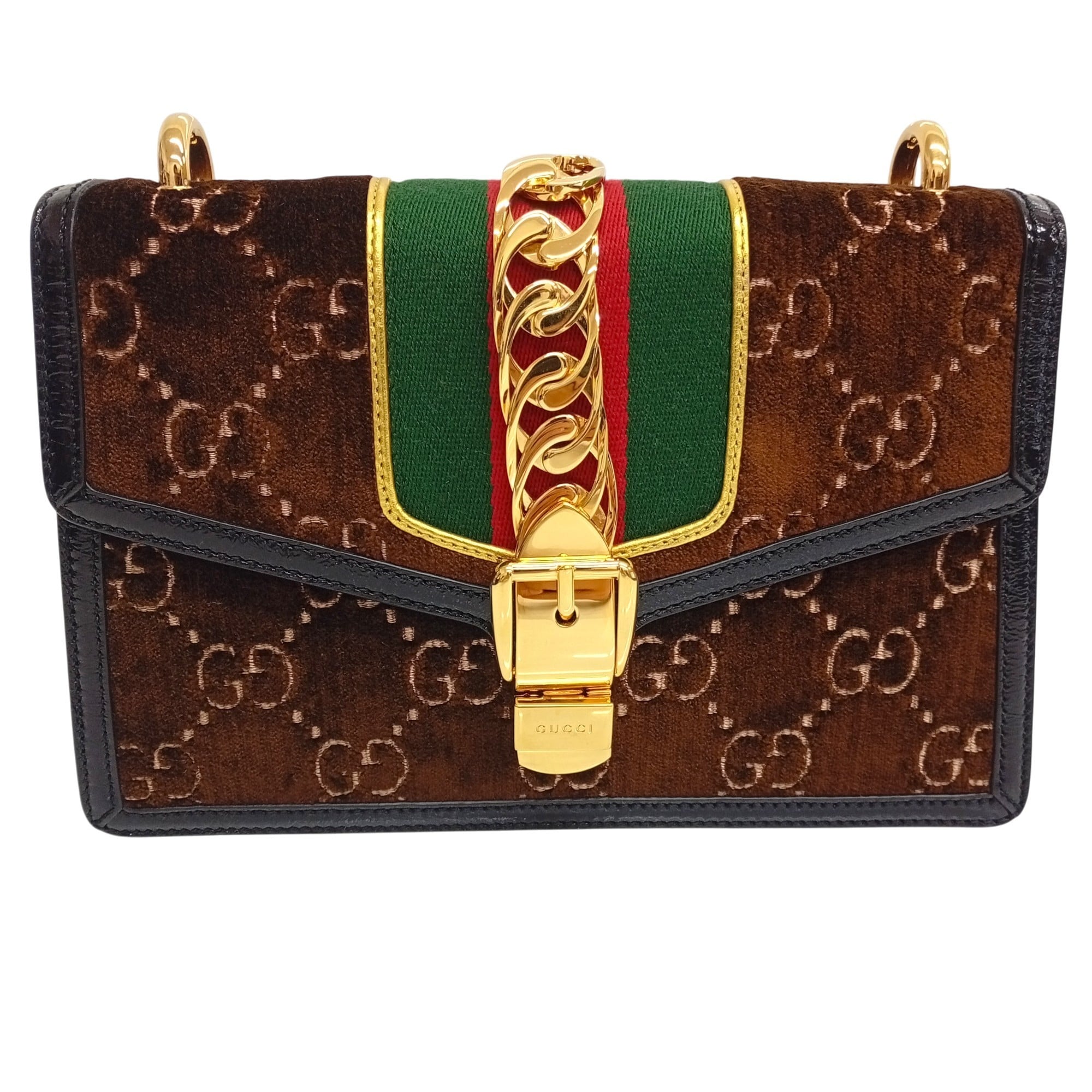 Gucci Brown Patent Leather Leather Shoulder Bag (Pre-Owned)