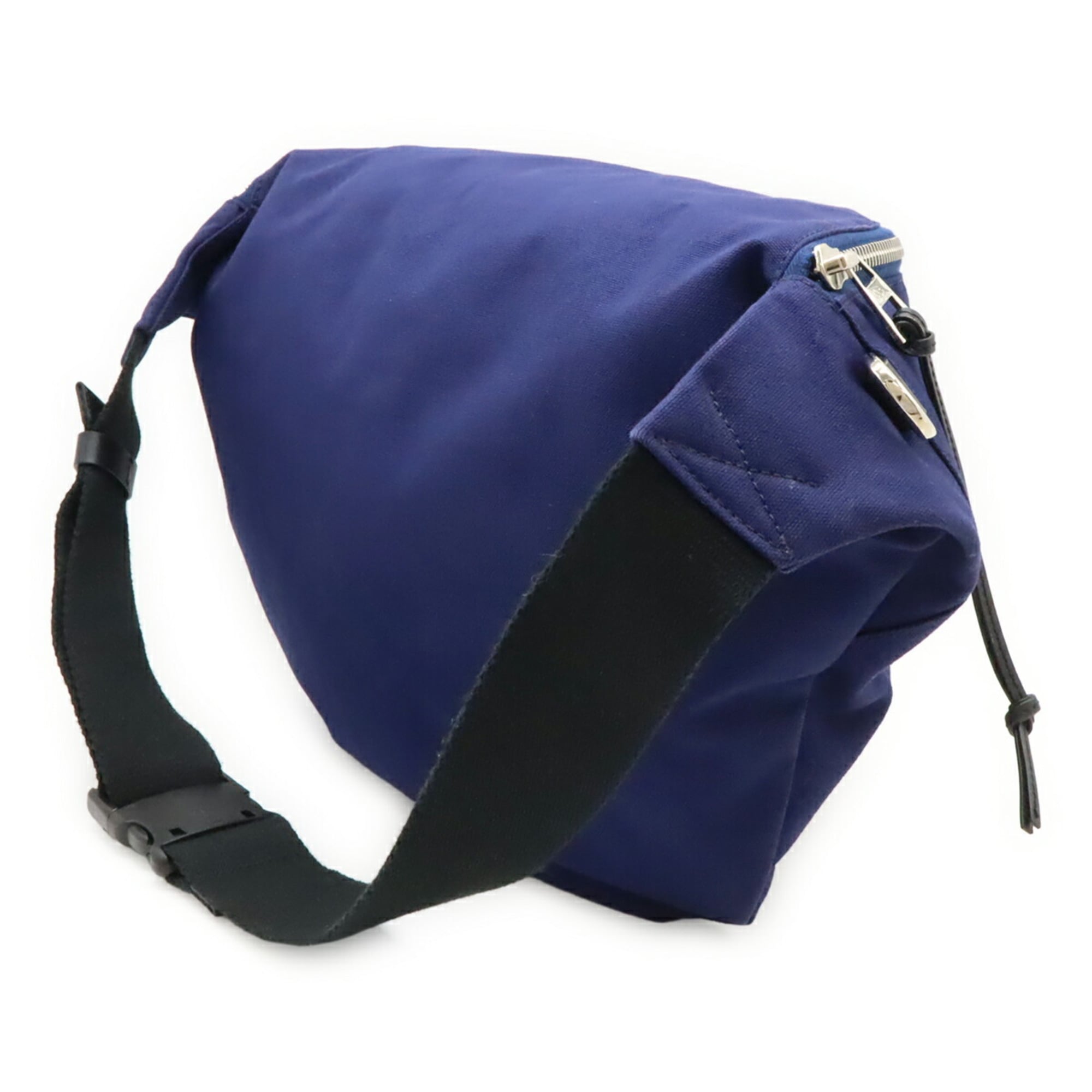 Loewe Blue Navy Canvas Leather Shoulder Bag Sling Bag (Pre-Owned)