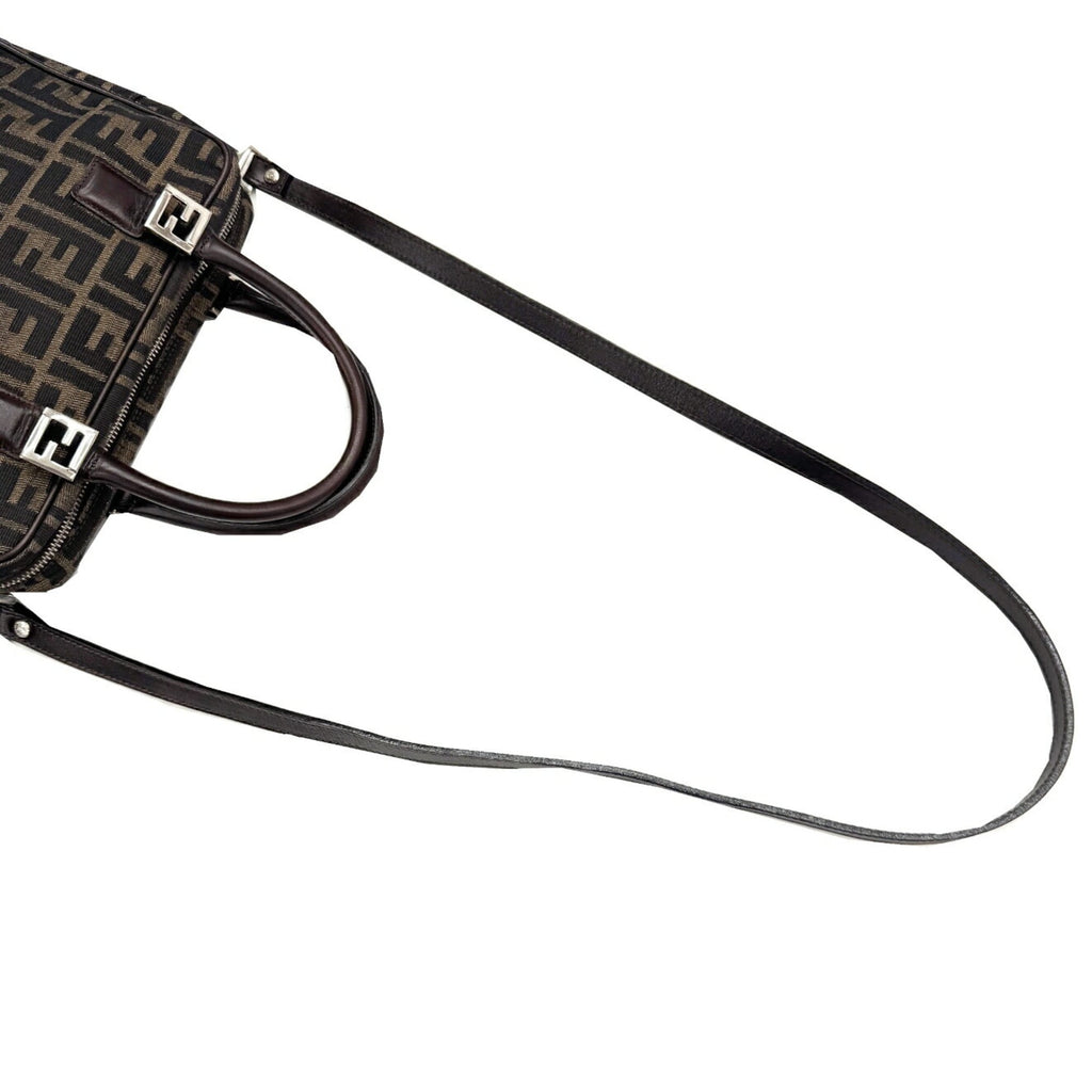 Fendi Brown Canvas Leather Handbag (Pre-Owned)