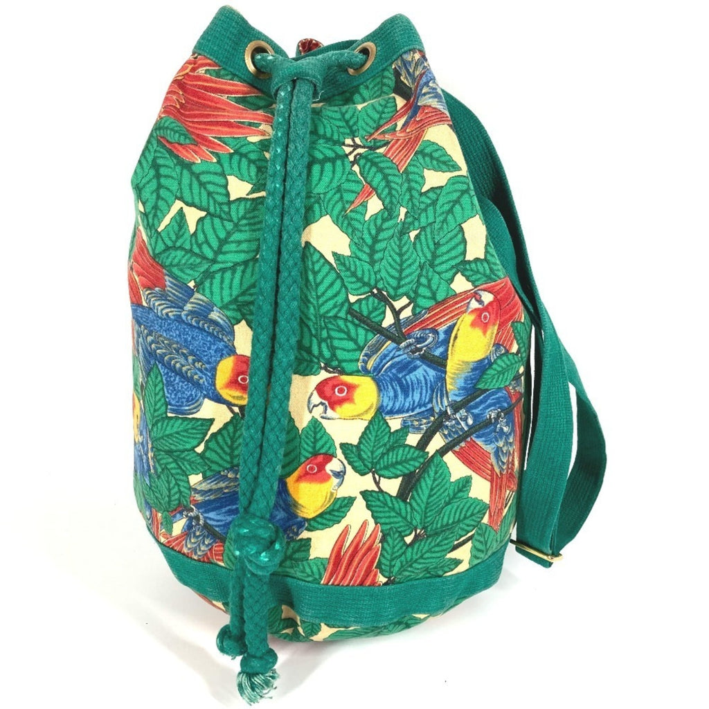 Hermes Green Multi-Color Cotton Shoulder Bag (Pre-Owned)