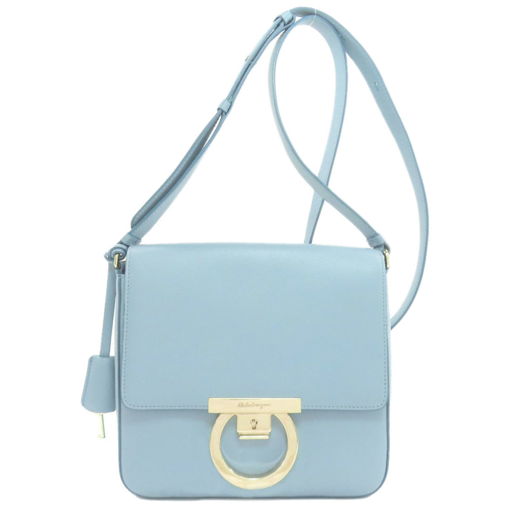 Salvatore Ferragamo Light Blue Leather Shoulder Bag (Pre-Owned)