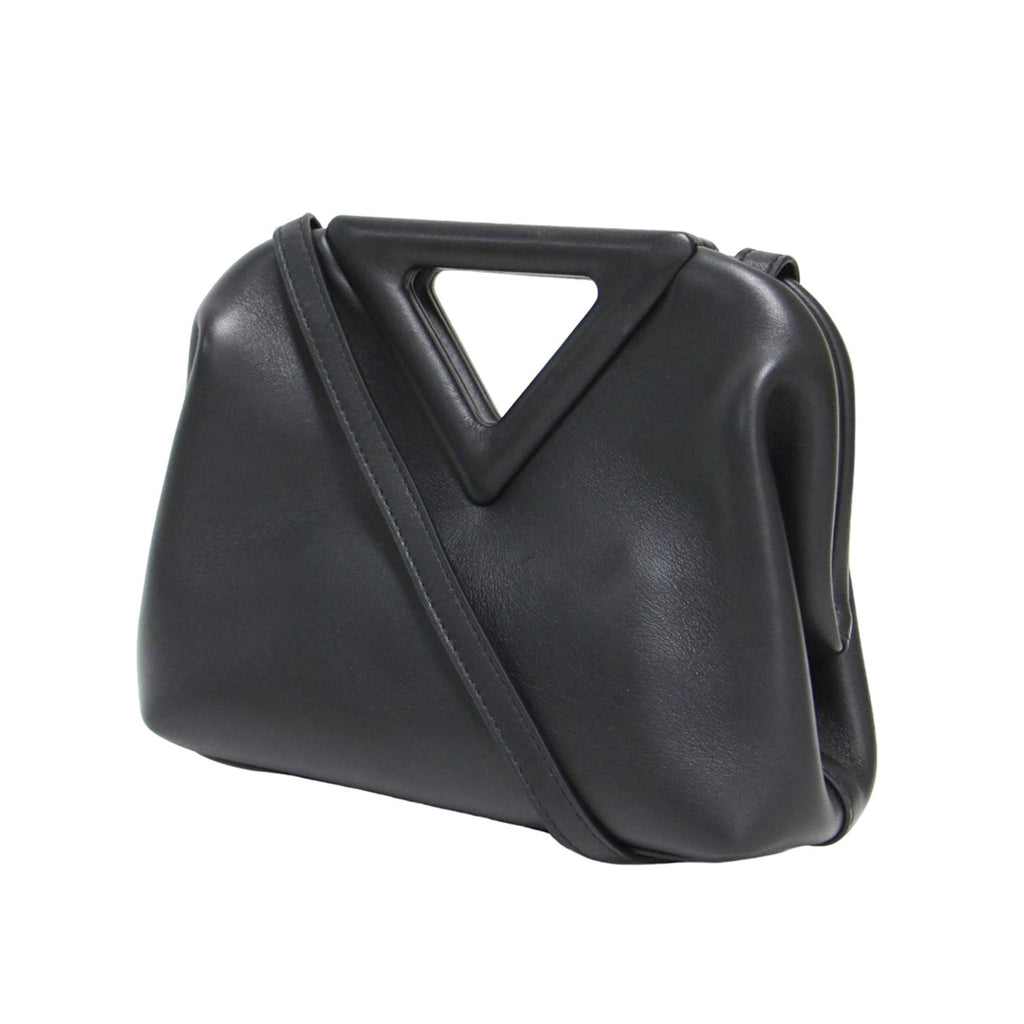 Bottega Veneta Black Leather Handbag Shoulder Bag (Pre-Owned)