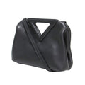 Bottega Veneta Black Leather Handbag Shoulder Bag (Pre-Owned)