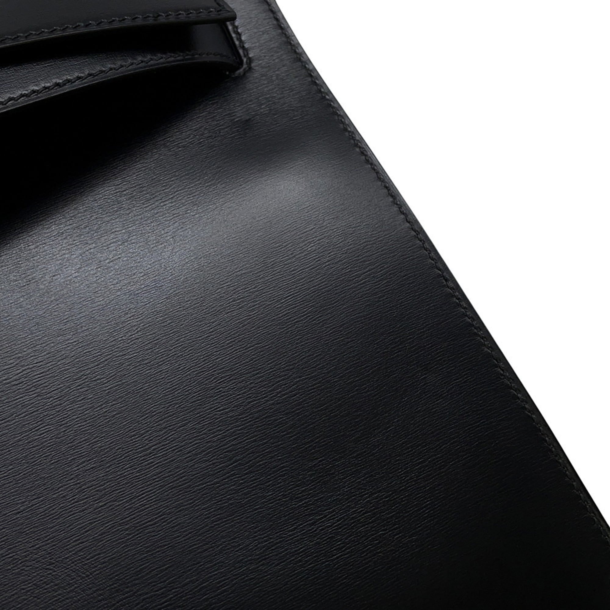 Hermes Kelly Black Box Calf Leather Handbag (Pre-Owned)