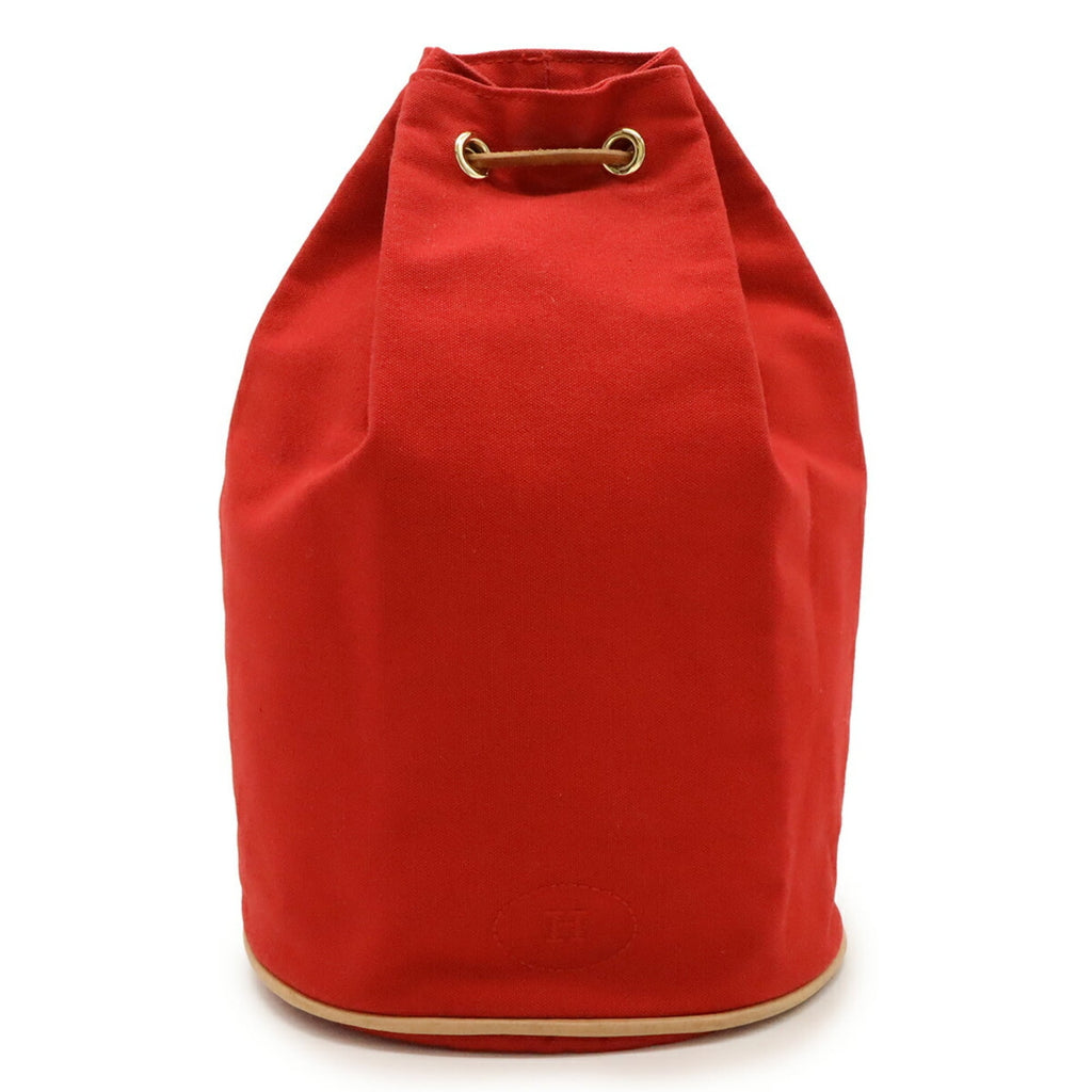 Hermes Red Color Canvas Leather Shoulder Bag (Pre-Owned)