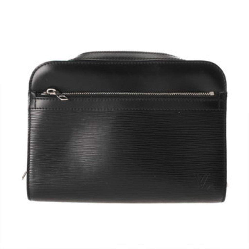 Louis Vuitton Noir Leather Briefcase (Pre-Owned)