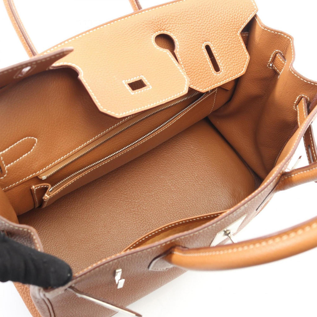Hermes Brown Togo Leather Handbag (Pre-Owned)