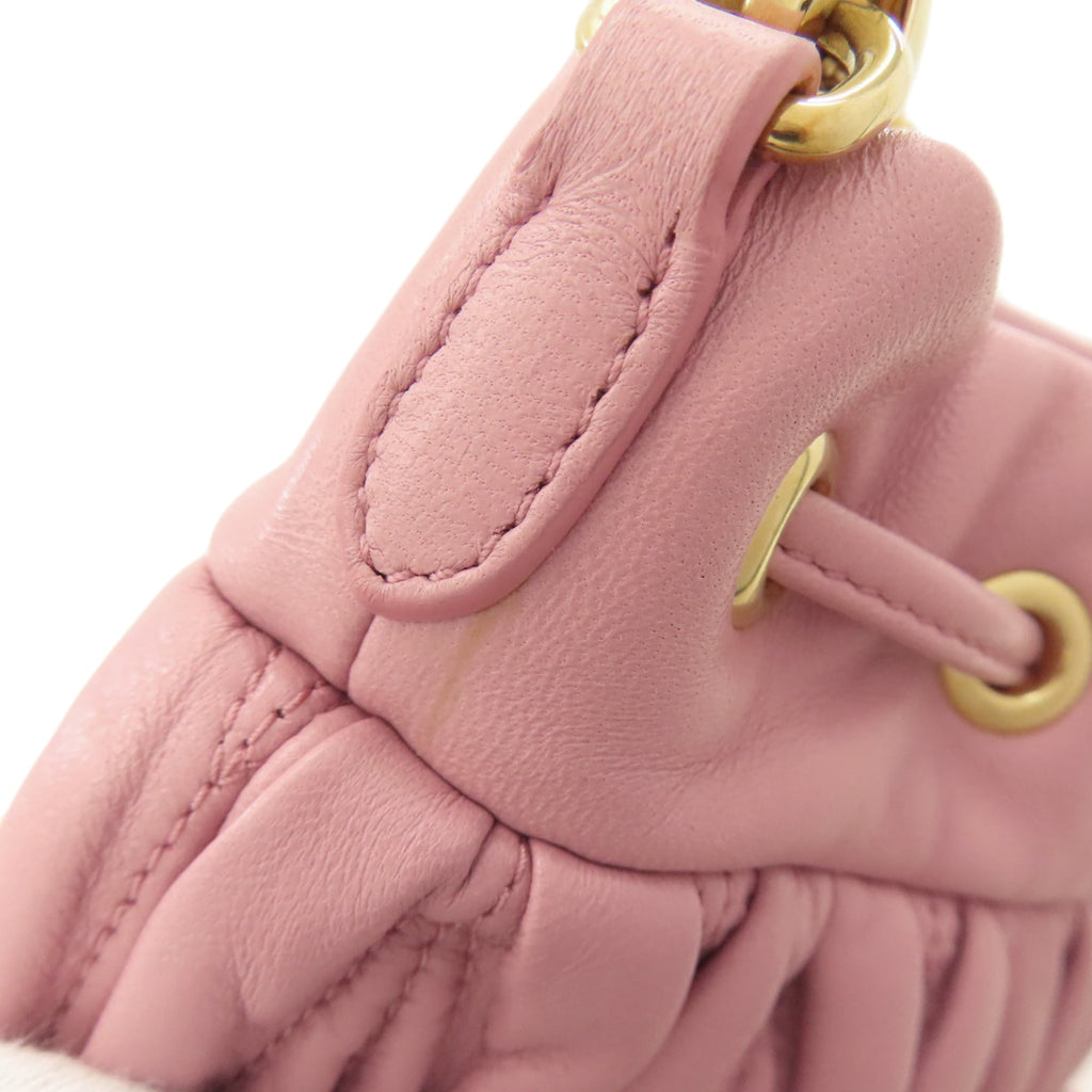 Miu Miu Pink Leather Baguette Bag Shoulder Bag (Pre-Owned)