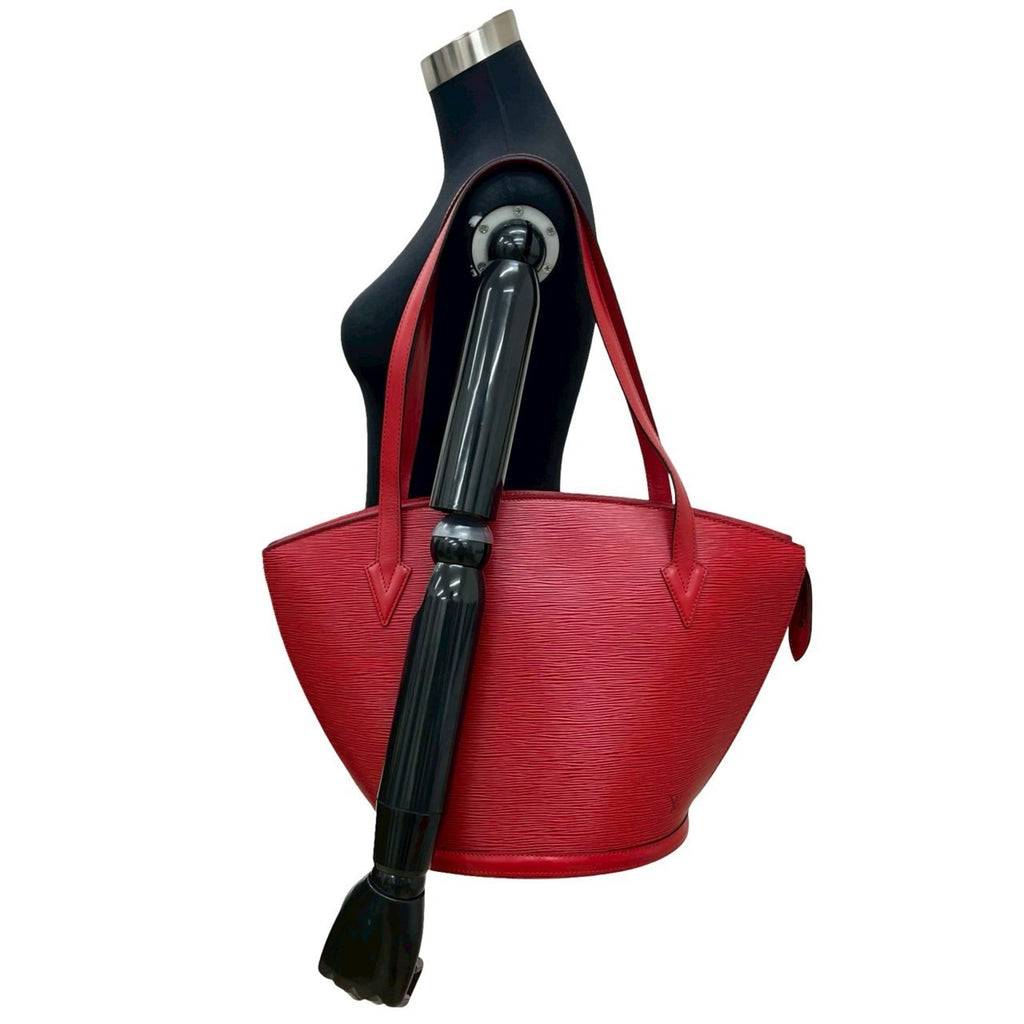 Louis Vuitton Red Color Leather Tote Bag (Pre-Owned)