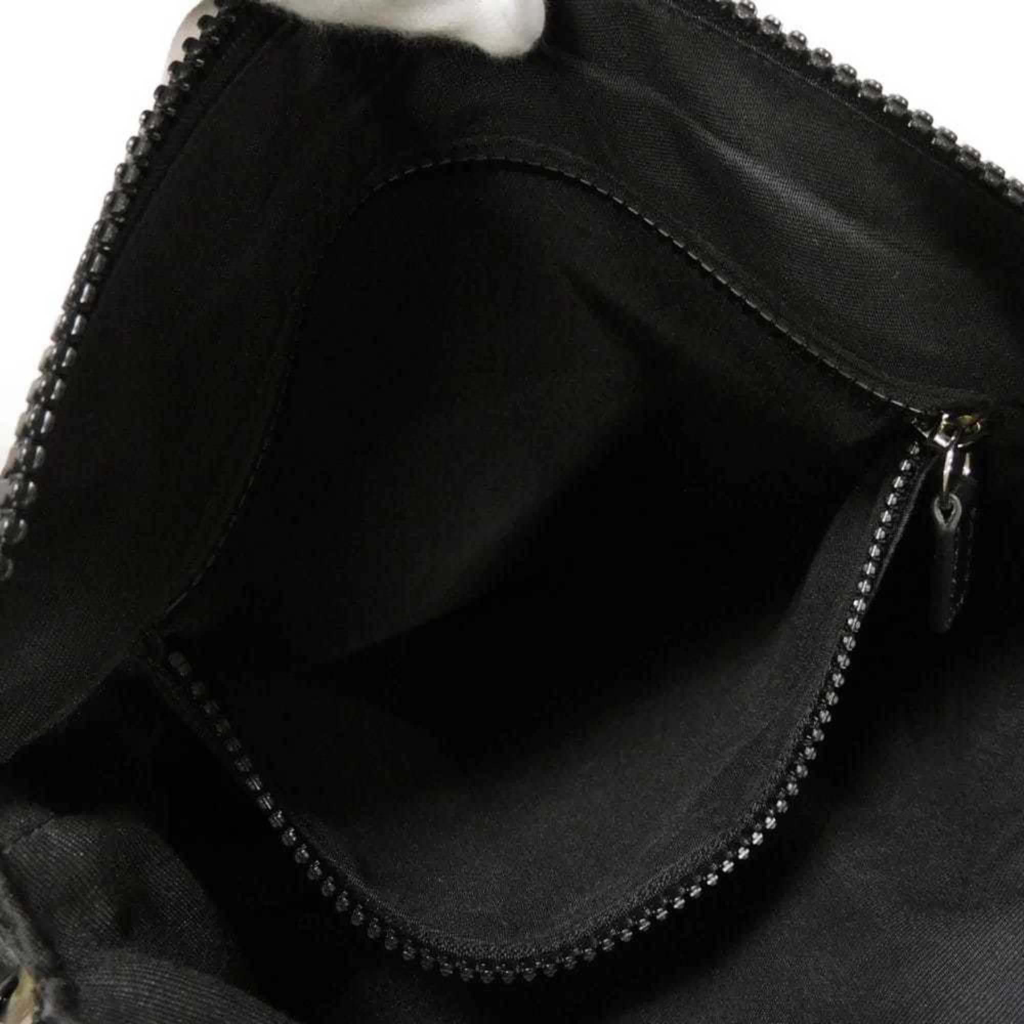 Gucci Black Nylon Gg Canvas Leather Messenger Bag Shoulder Bag (Pre-Owned)