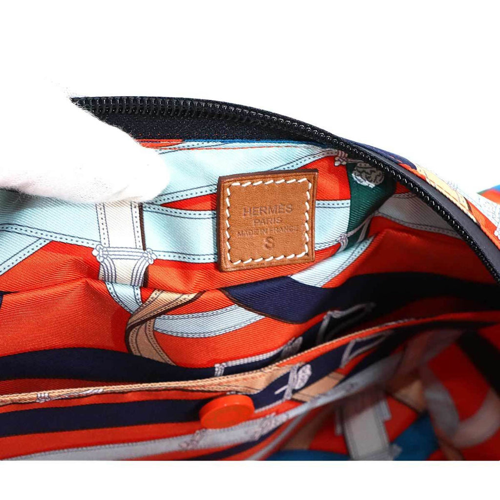Hermes Multi-Color Orange Silk Leather Shoulder Bag (Pre-Owned)