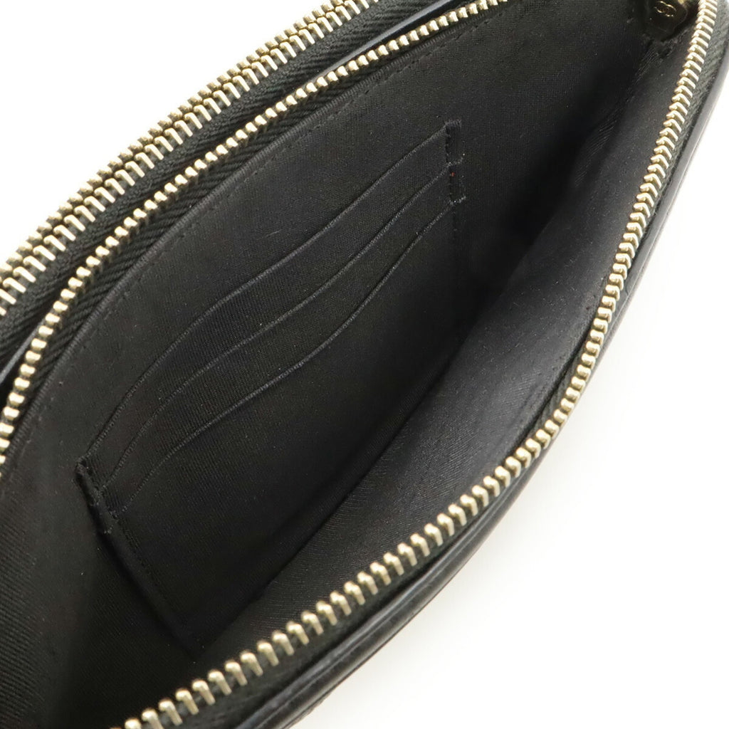 Chanel Black Grained Calfskin Pochette Shoulder Bag (Pre-Owned)