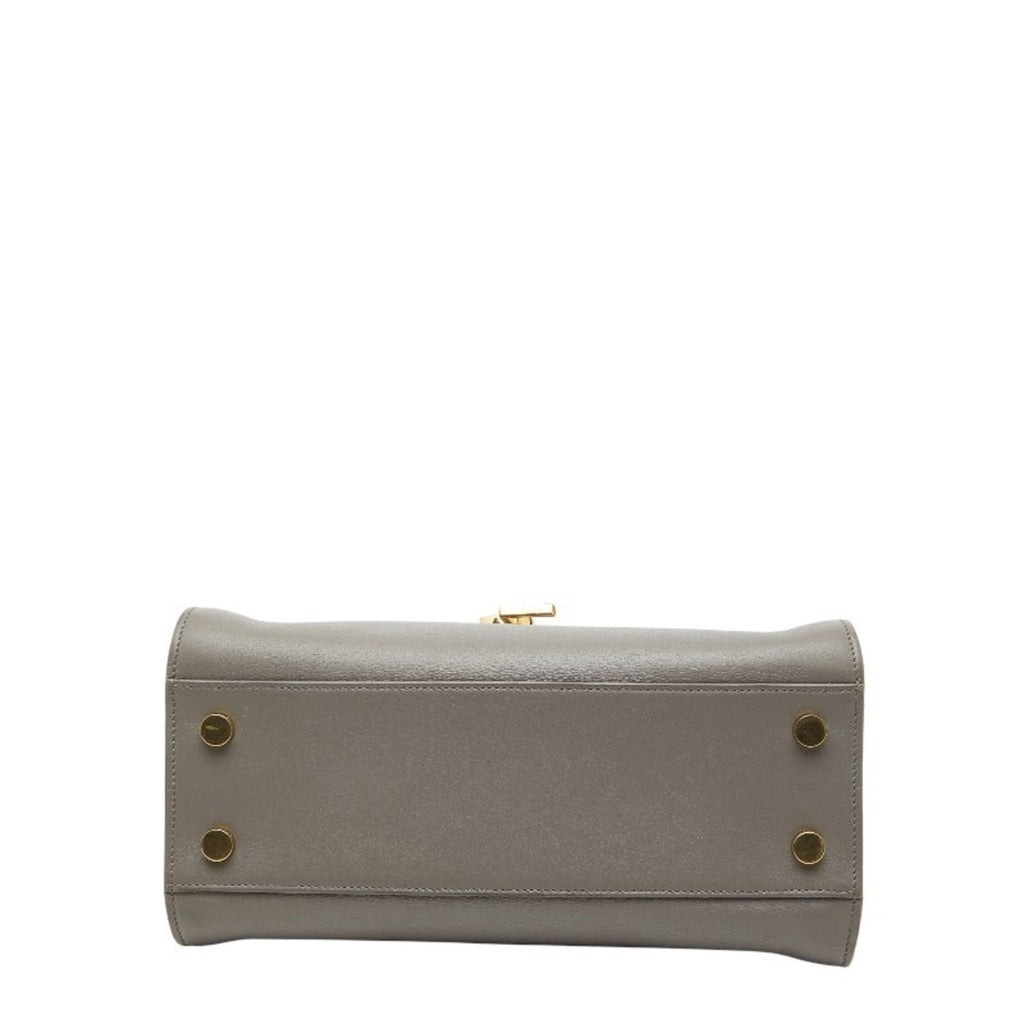 Saint Laurent Gray Leather Handbag Shoulder Bag (Pre-Owned)