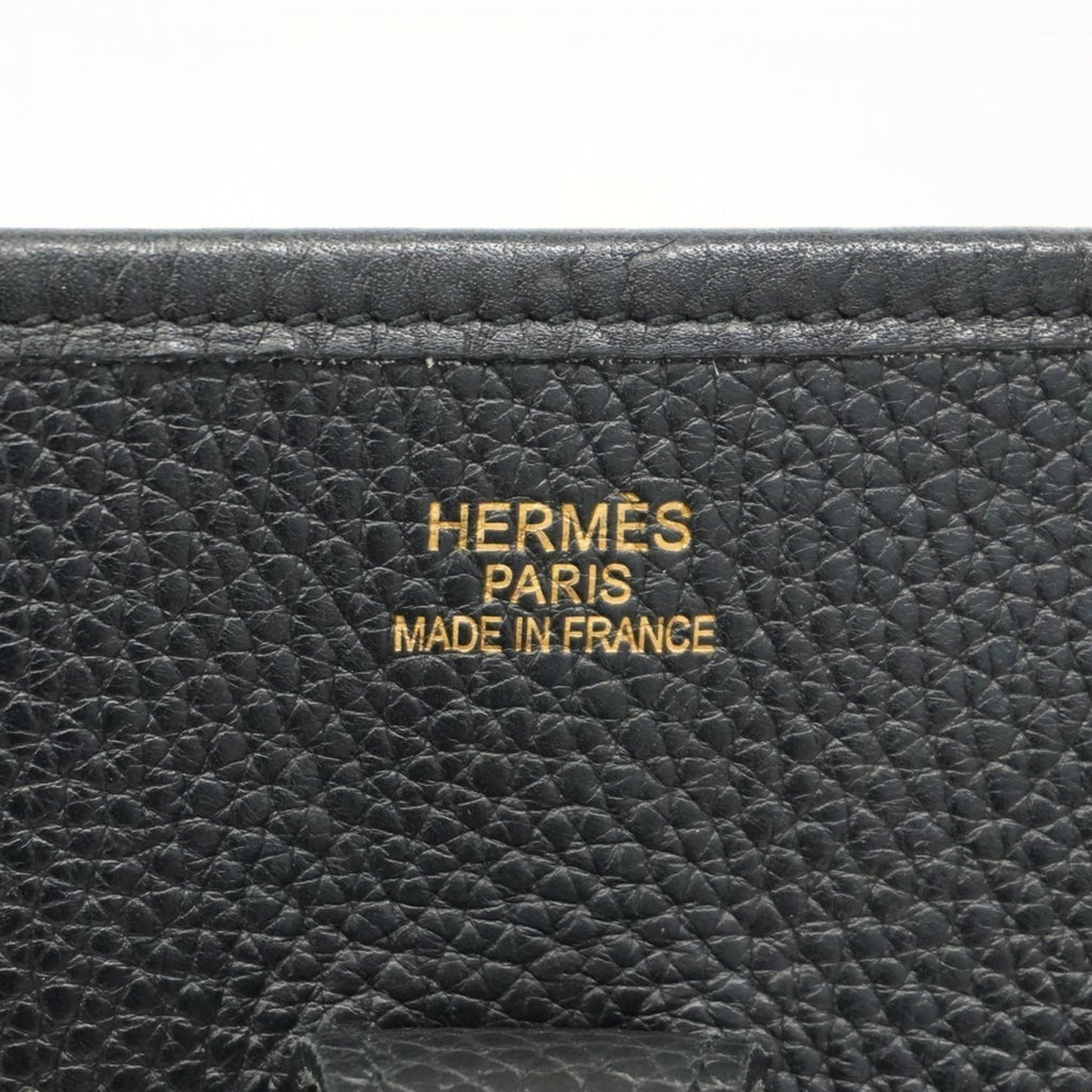 Hermes Black Taurillon Clemence Leather Shoulder Bag (Pre-Owned)