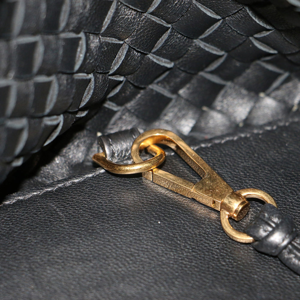 Bottega Veneta Black Intrecciato Handbag Tote Bag (Pre-Owned)