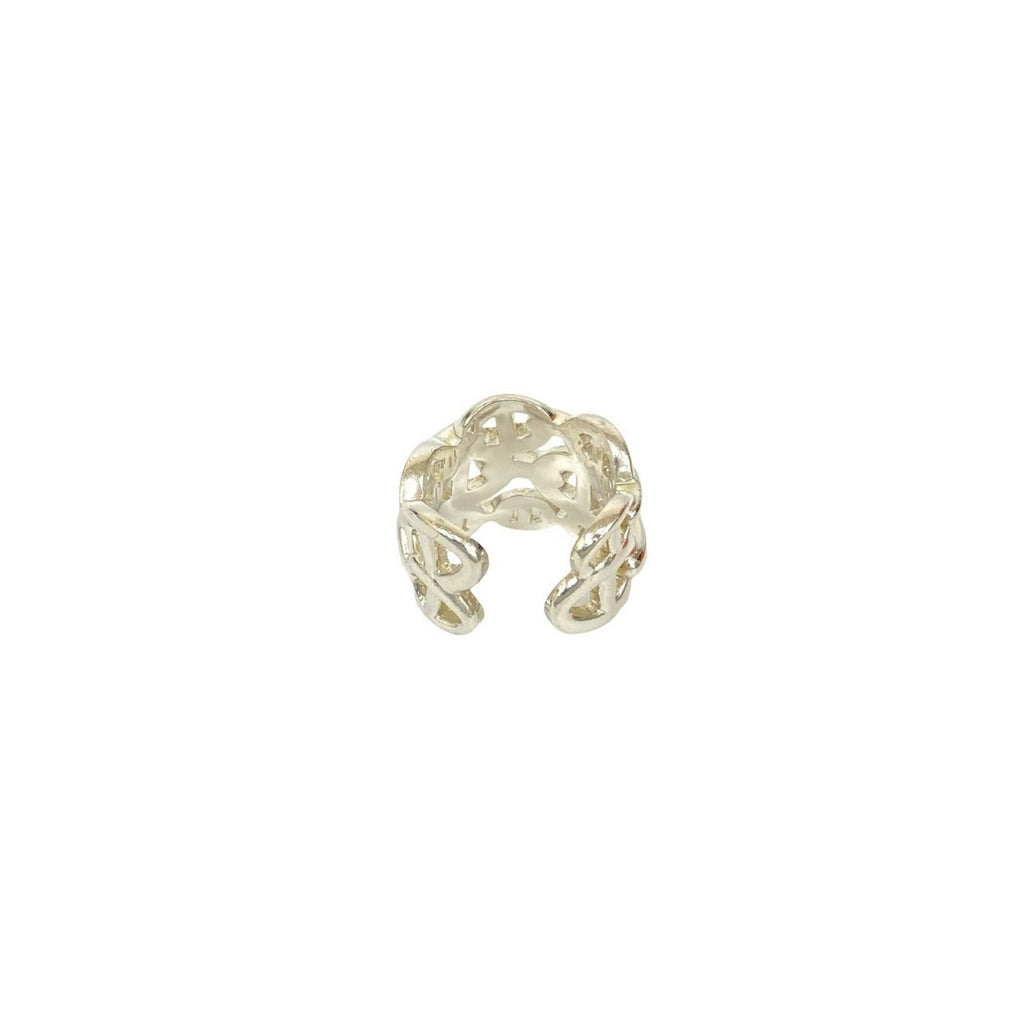 Hermes Silver Silver 925 Band Ring (Pre-Owned)