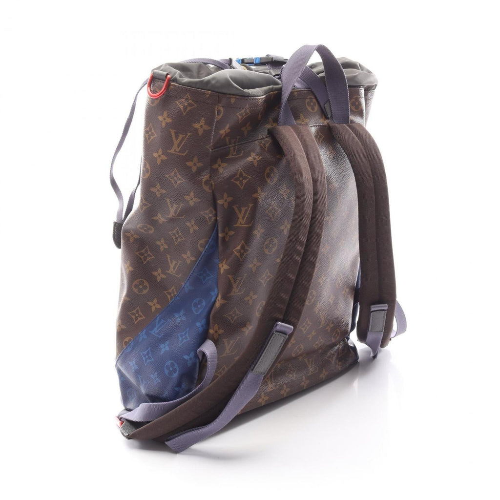 Louis Vuitton Black Blue Brown Monogram Pvc Coated Canvas Leather Backpack (Pre-Owned)